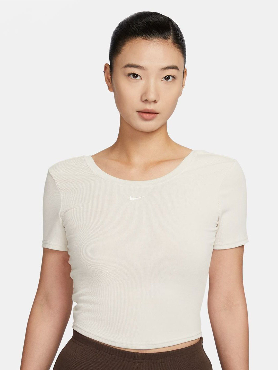 Nike Sportswear Chill Knit  Tight Scoop-Back Short-Sleeve Mini-Rib Top