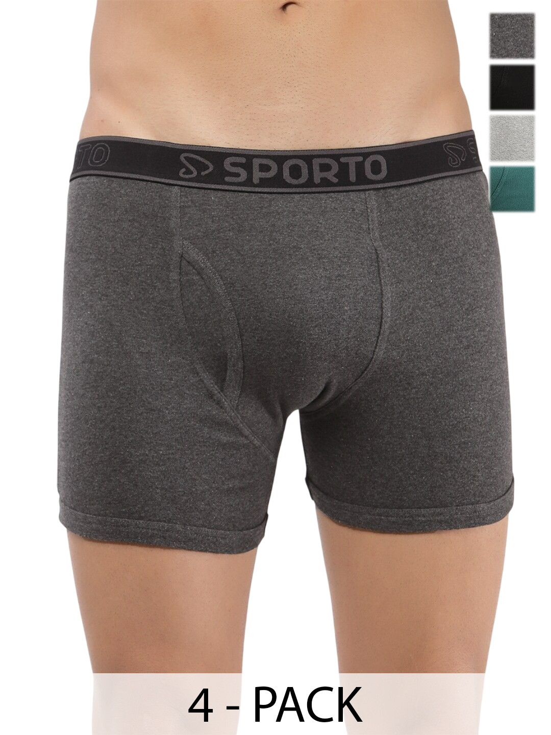 Sporto by Macho Pack Of 4 ShortTrunk Sprto_M1030-A1-B1-G1-Prt1-S Trunk