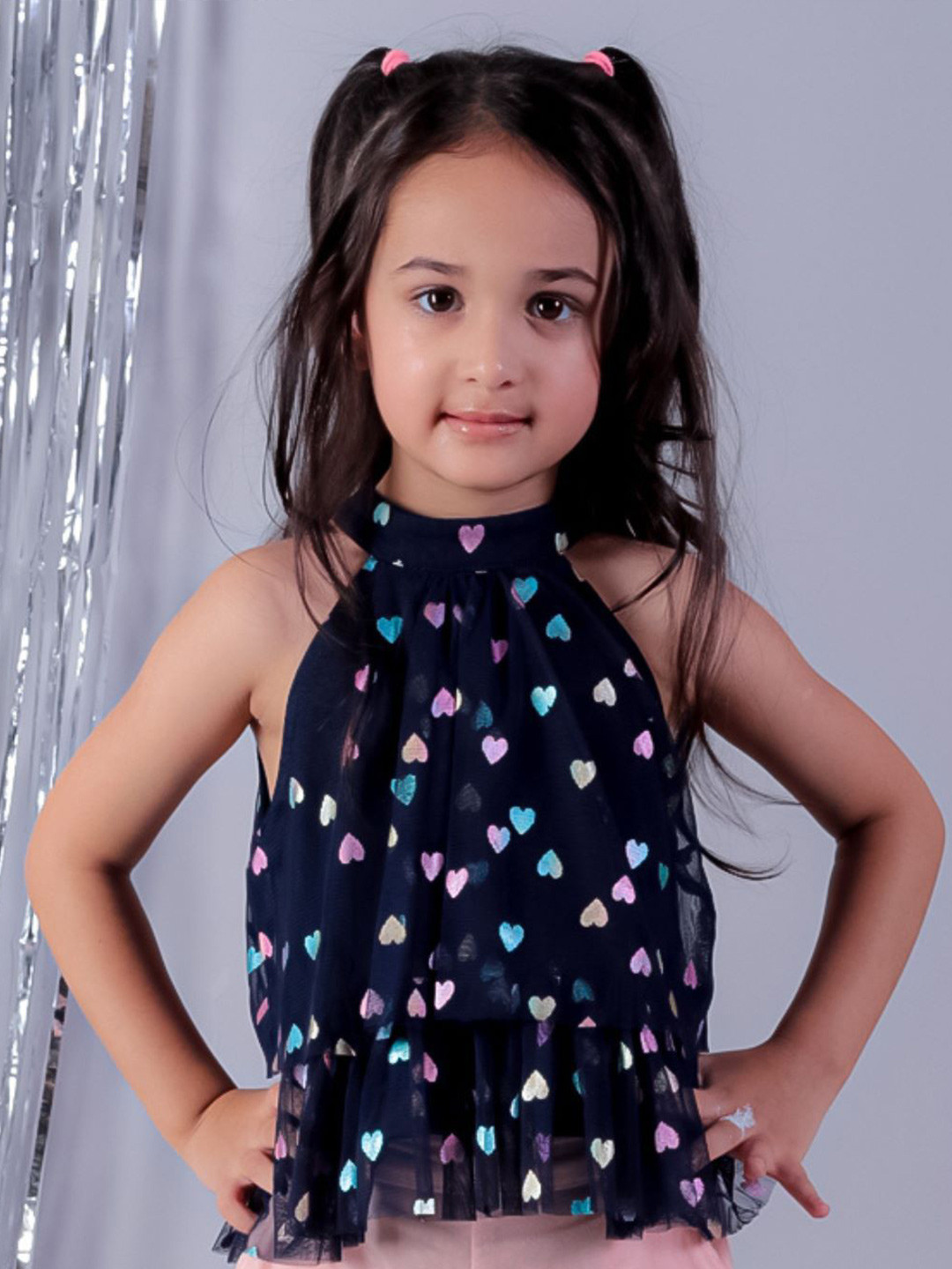 LIL DRAMA Girl  Heart Print Top