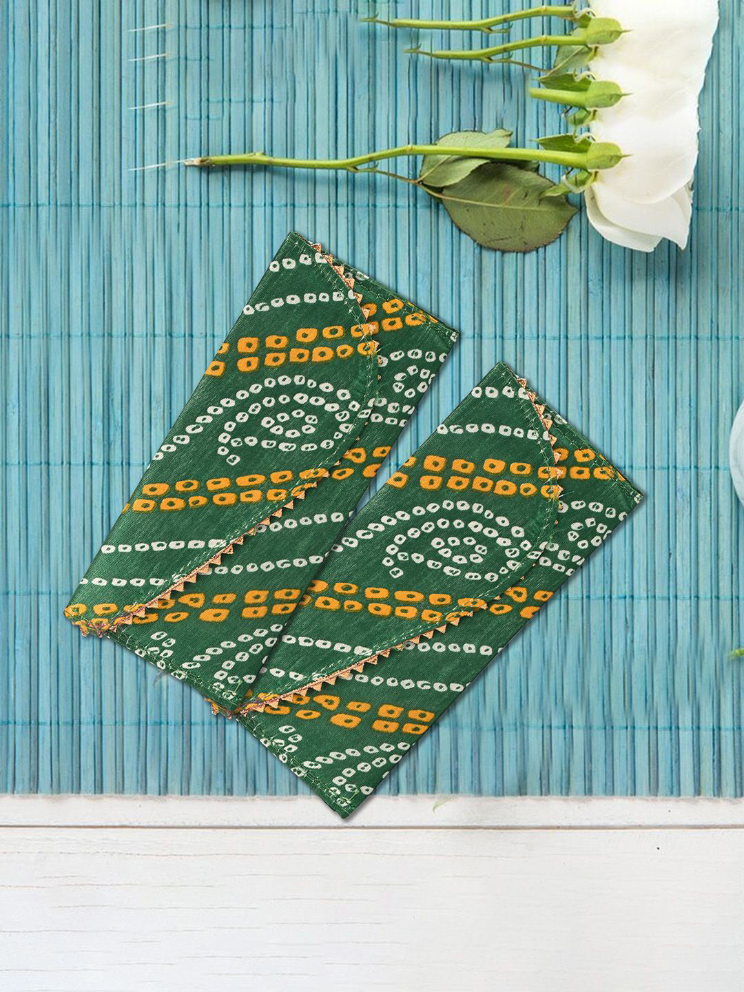 Kuber Industries Set of 3 Bandhani Printed Envelopes