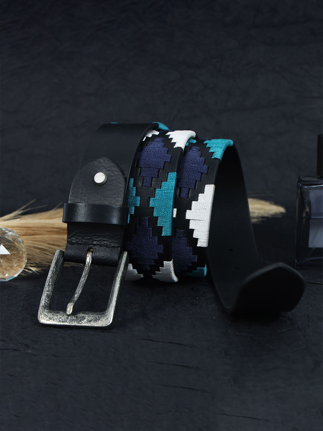 Celtic Women Textured Leather Belt