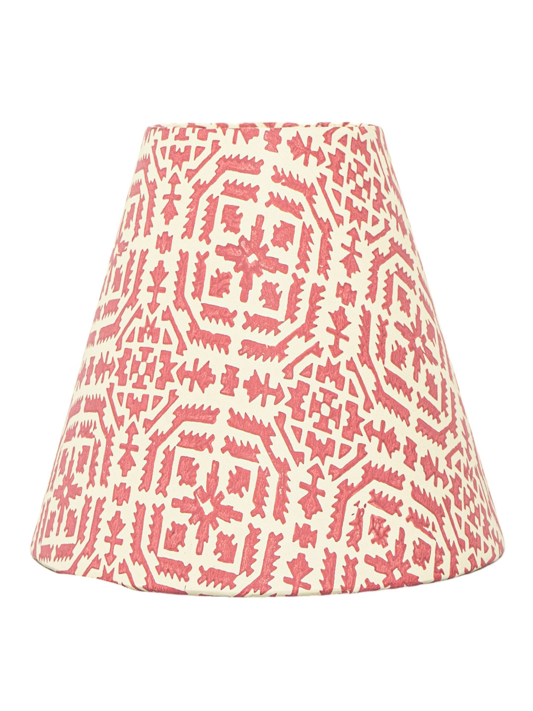 Lampenschirm India Red Block Printed Straight Empire Premium Hardback Lampshade