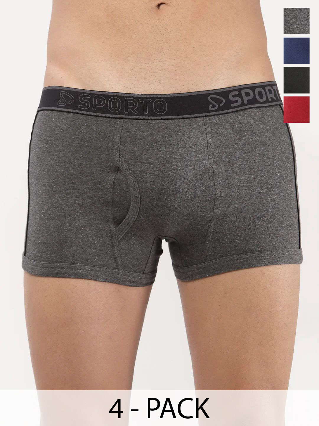 Sporto by Macho Pack Of 4 Mid Rise Basic Trunk