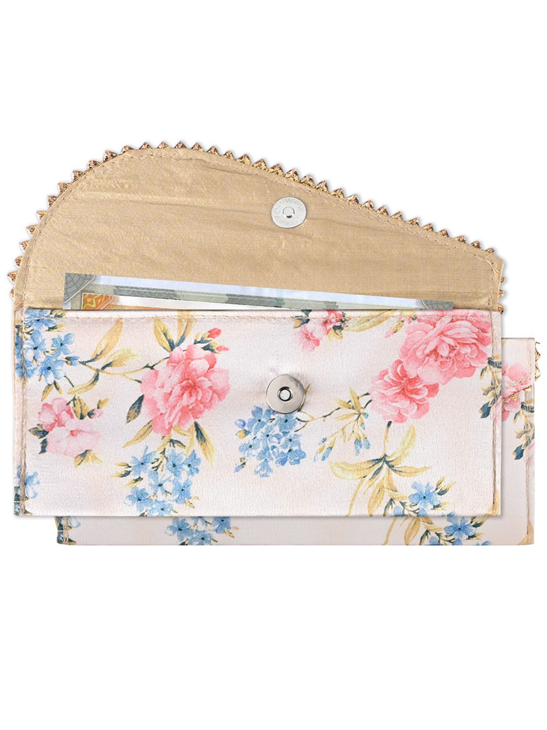 Kuber Industries Set of 2 Floral Printed Silk Shagun Envelopes