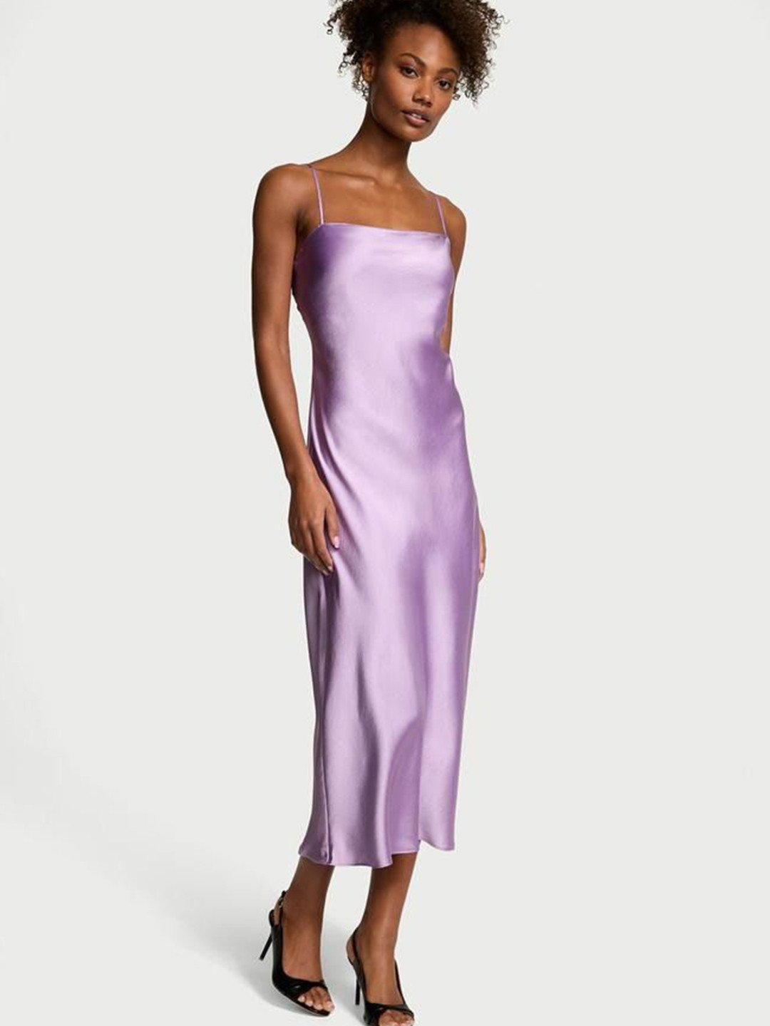 Victoria's Secret Women Satin Square Neck A-Line Dress