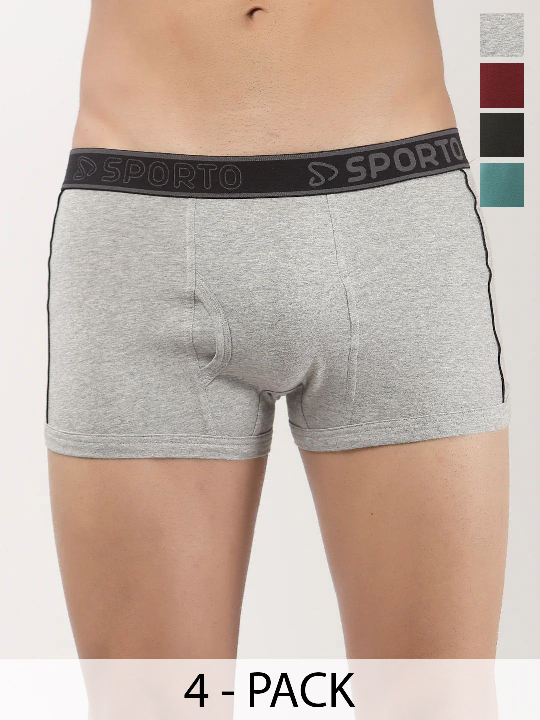 Sporto by Macho Men Pack Of 4 Outer Elastic Short Trunk