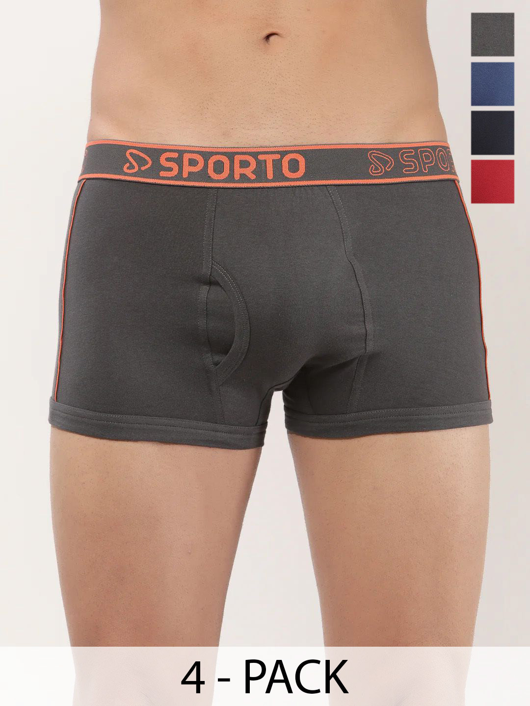 Sporto by Macho Men Pack Of 4 Outer Elastic Short Trunk