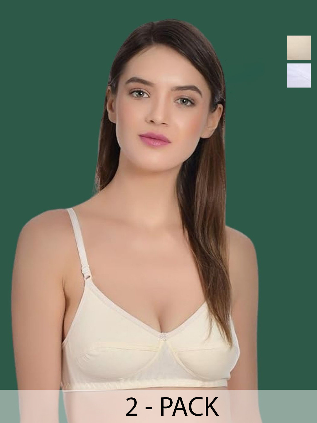 Aimly Pack Of 2 Medium Coverage Cut and Sew Non Padded Push-Up Bra