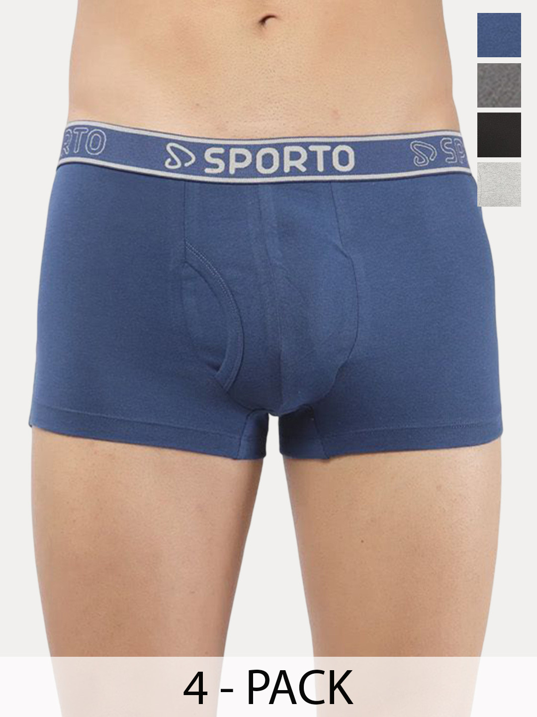 Sporto by Macho Men Pack Of 4 ShortTrunk Sprto_M1022-A1-B1-Dnm1-G1-S Trunk