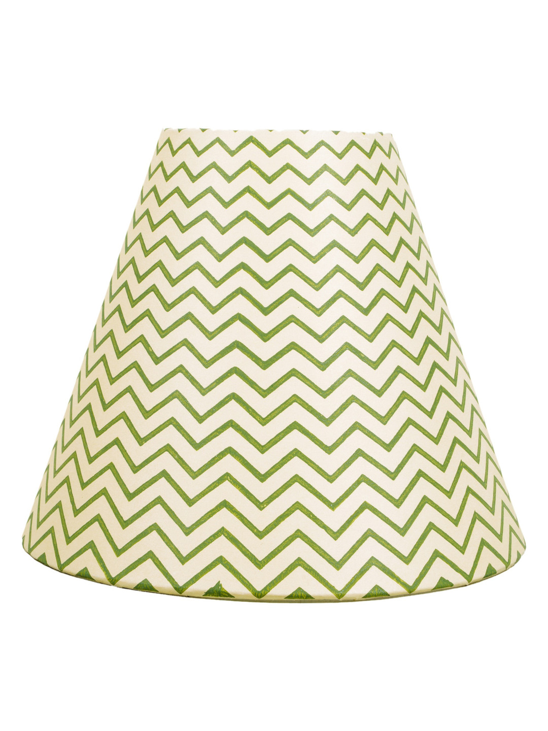Lampenschirm India Green & Beige Block Printed Cotton Lampshade