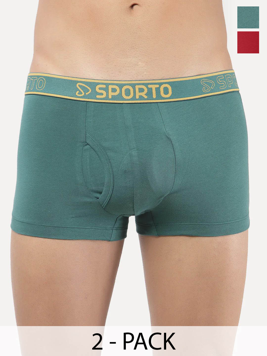 Sporto by Macho Pack Of 2 Men Outer Elastic Short Trunk