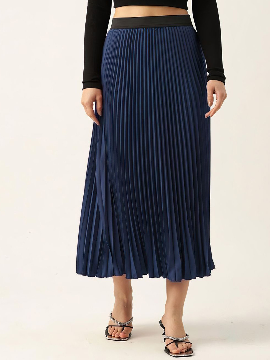 ZWERLON A-Line Midi Plat-Skirt