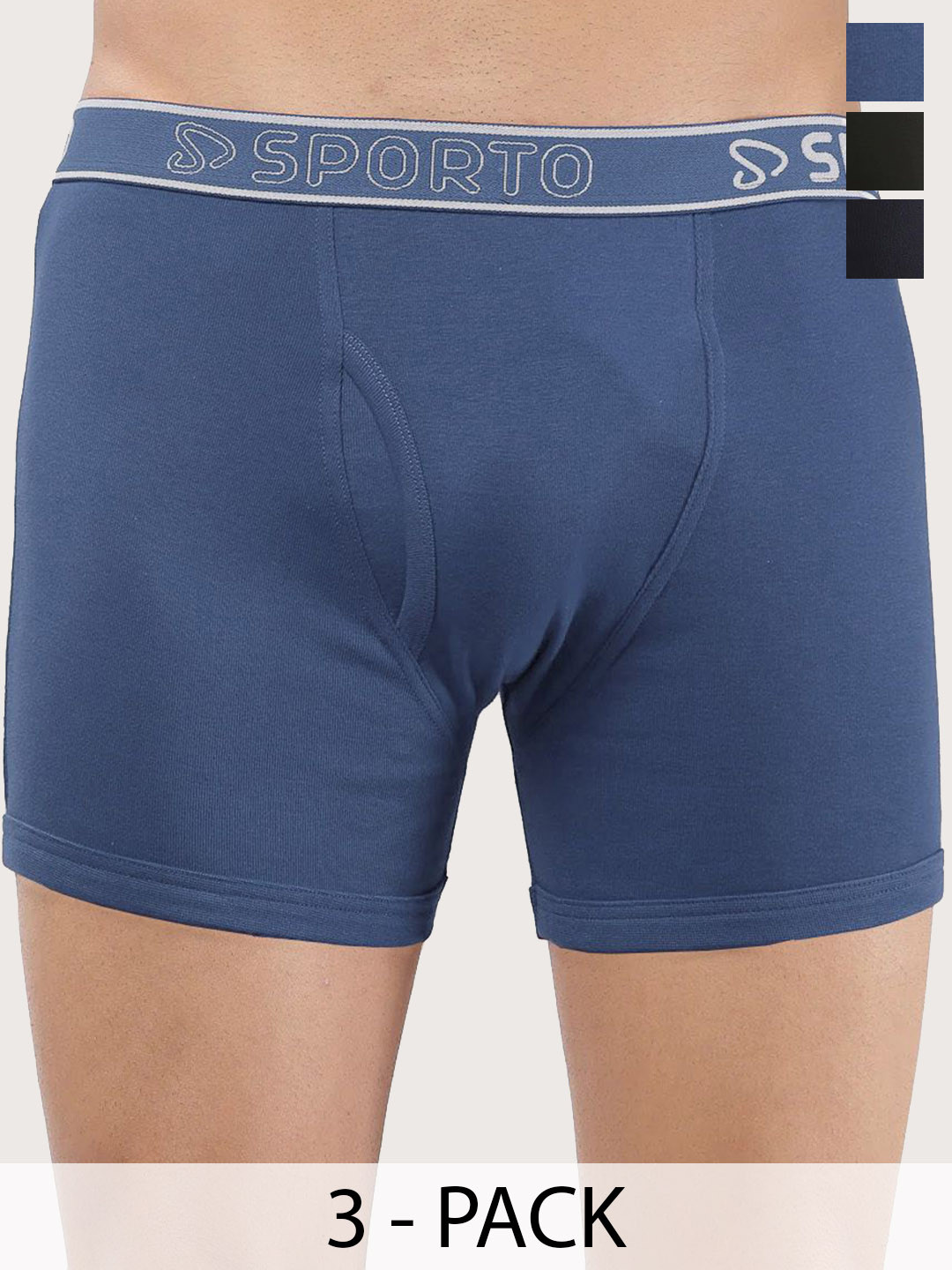 Sporto by Macho Pack Of 3 Anti-Rash Trunk