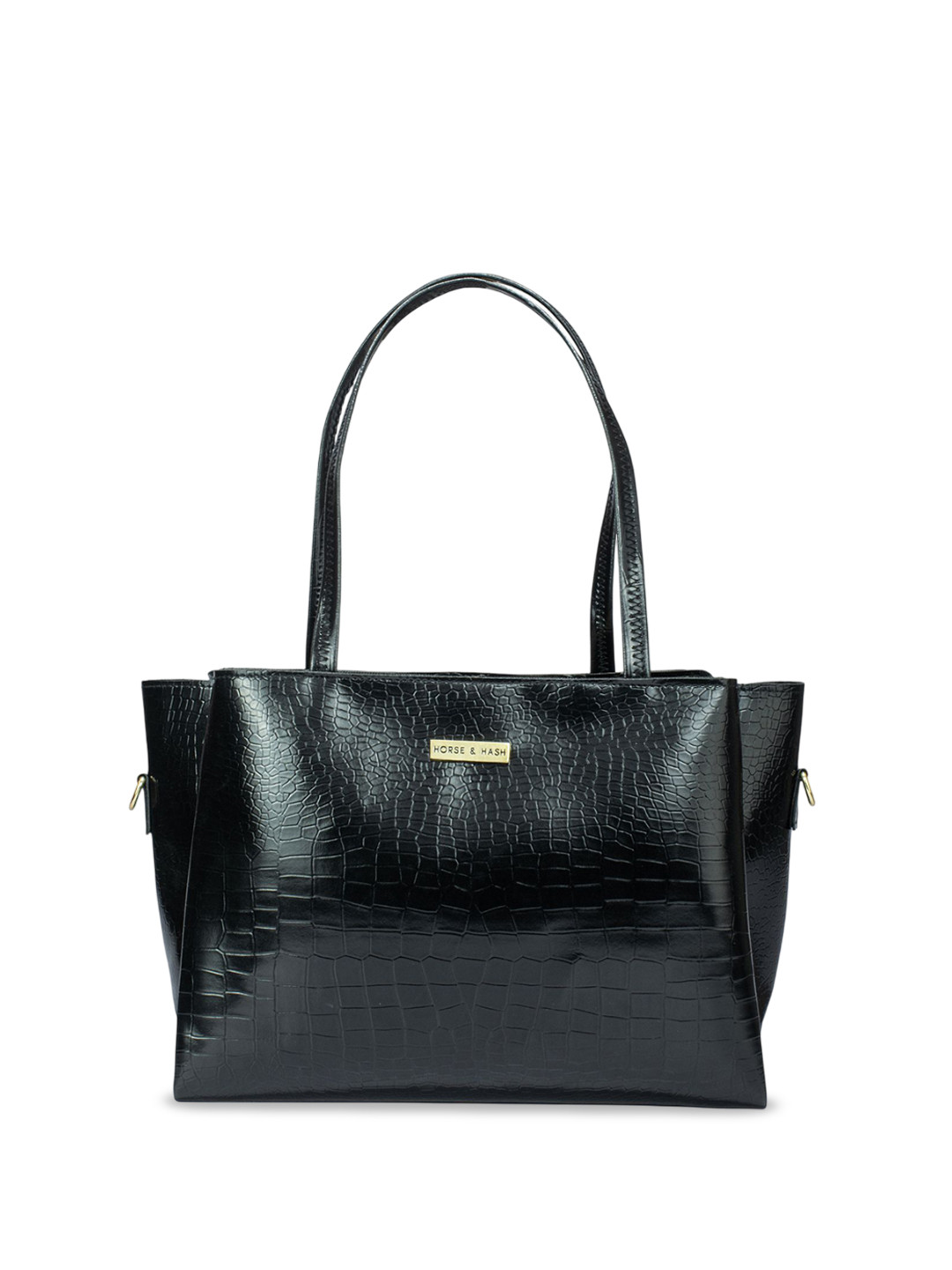 Horse and Hash Animal Textured PU Tote Bag