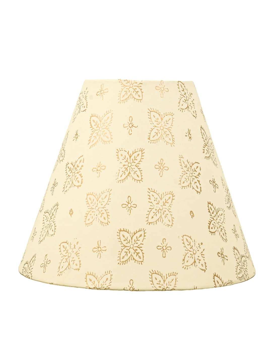 Lampenschirm India Beige Block Printed Cotton Lampshade