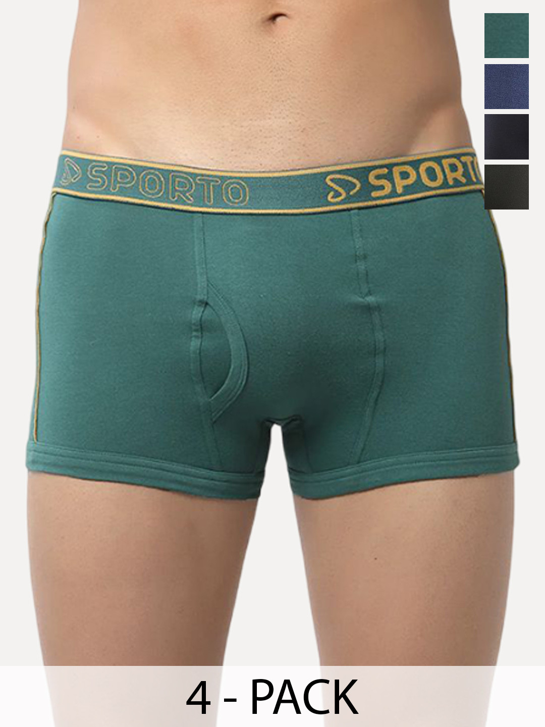 Sporto by Macho Pack Of 4 Mid Rise Basic Trunk