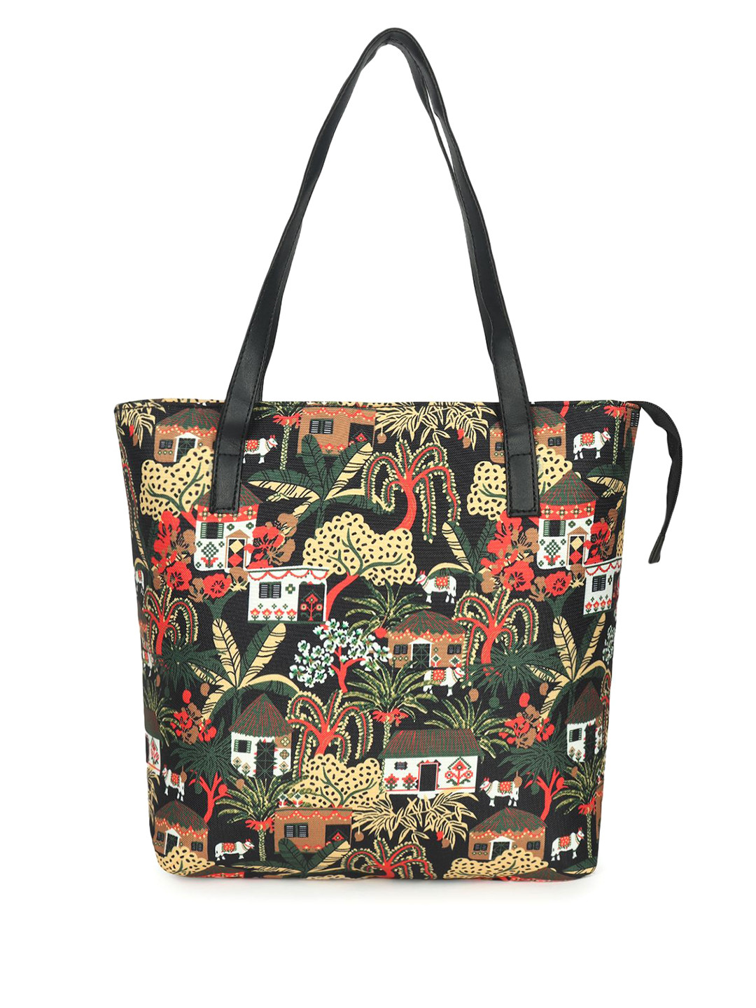 LADY QUINTON Printed PU Oversized Structured Handheld Bag