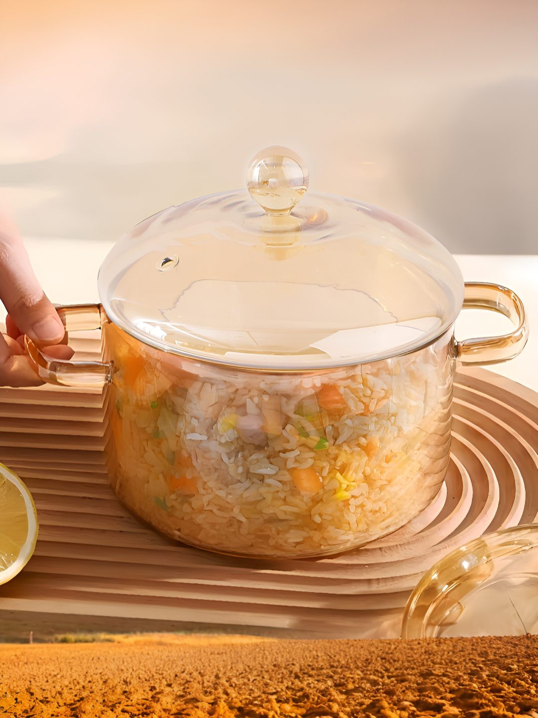 The Better Home Orange Dishwasher Safe Glass Pan 1.7 L