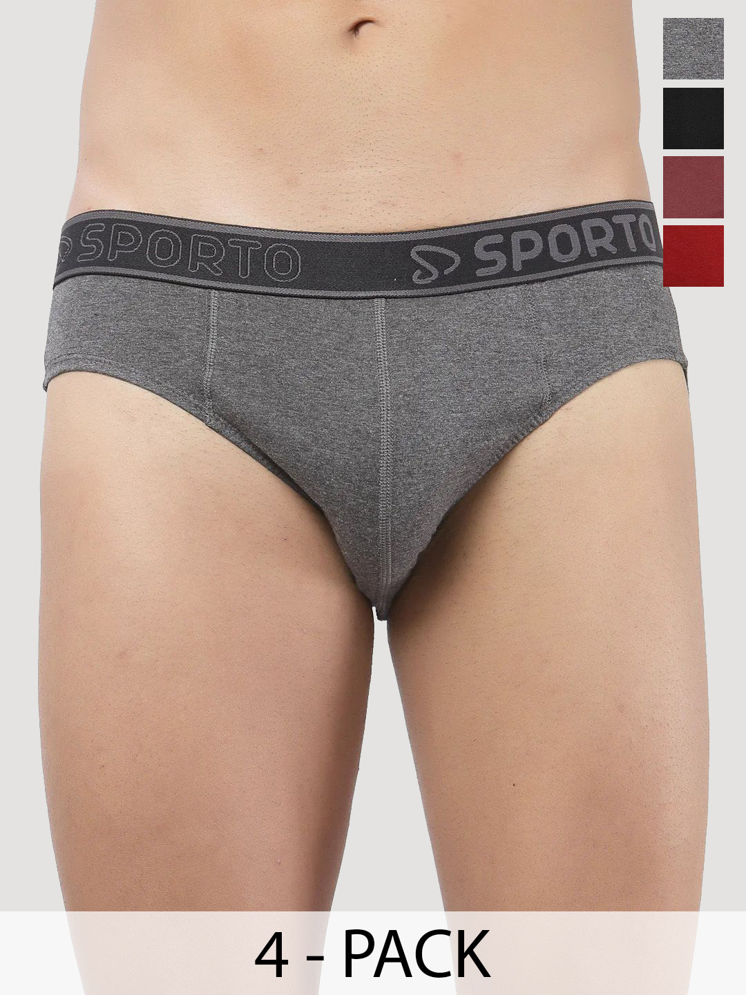 Sporto by Macho Pack Of 4 Basic Briefs Low-Rise Outer Elastic