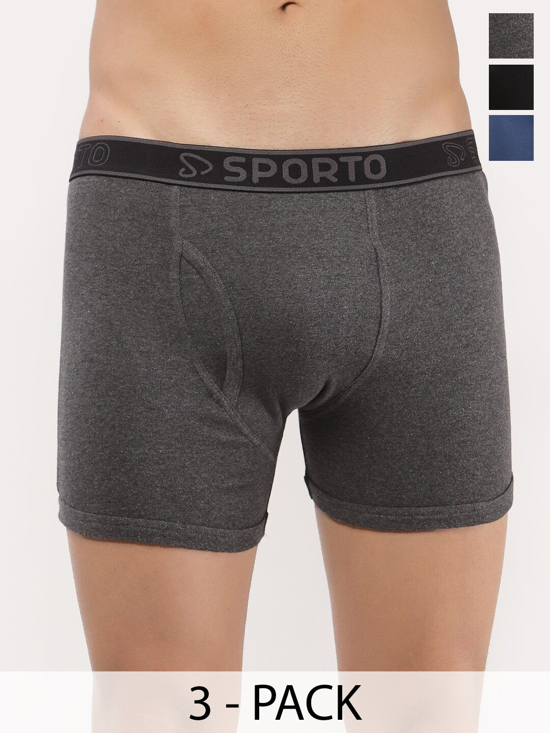 Sporto by Macho Men Pack Of 3 Outer Elastic Long Trunk
