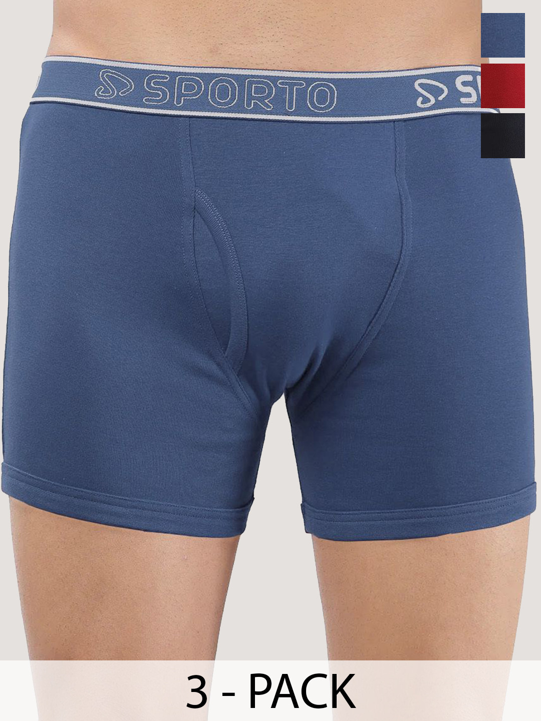 Sporto by Macho Pack Of 3 ShortTrunk Sprto_M1030-Dnm(1)-N(1)-R(1)-S Trunk