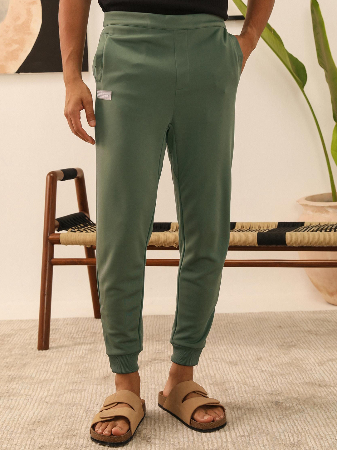 PRIMAL GRAY Athleisure Men Organic Cotton  Easy Wash Regular Fit Mid-Rise Joggers Trousers