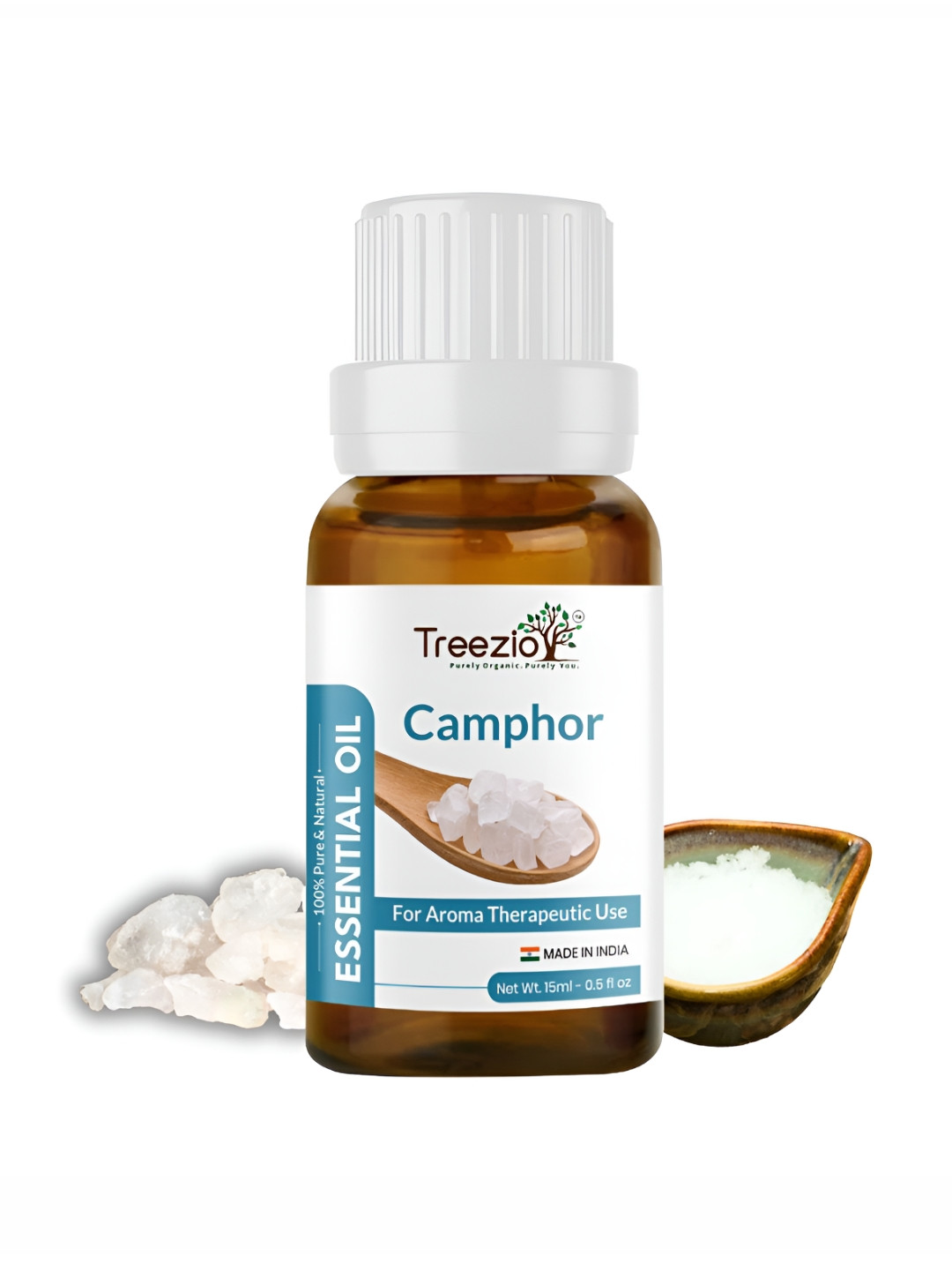 Treezio White Camphor Essential Oil For Aromatherapy - 15ml