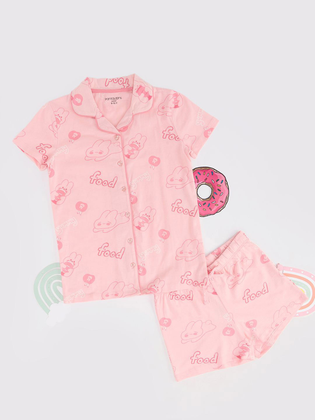 Pantaloons Junior Girls Printed Pure Cotton Night suit