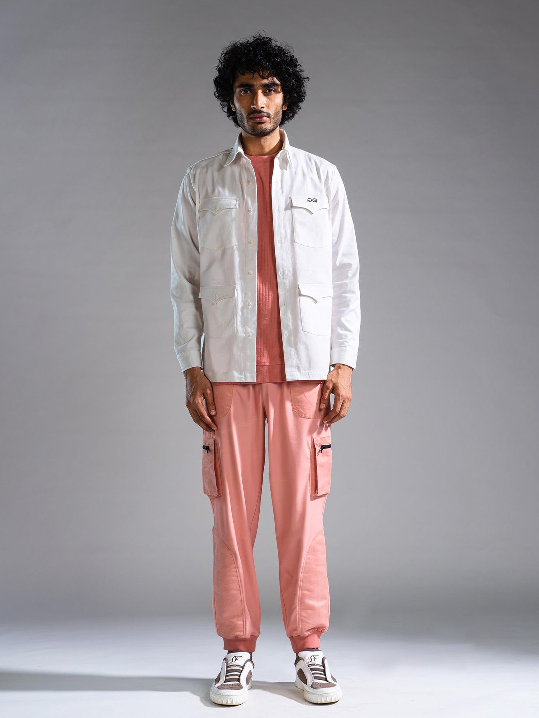 PRIMAL GRAY Men Solid Cotton Casual Shirt