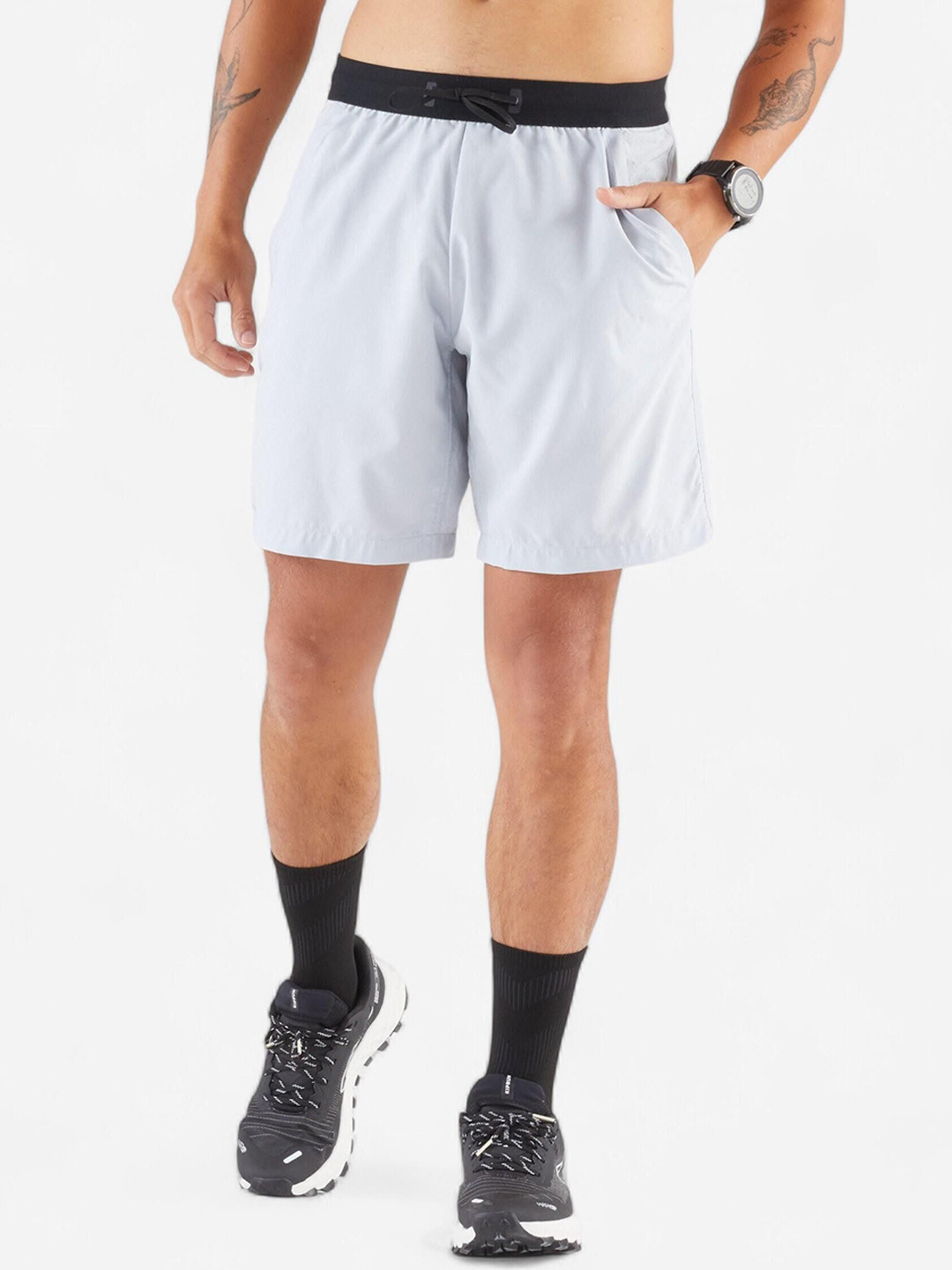 Decathlon  Men's Running Shorts-KIPRUN Run 500 Dry-Grey silver