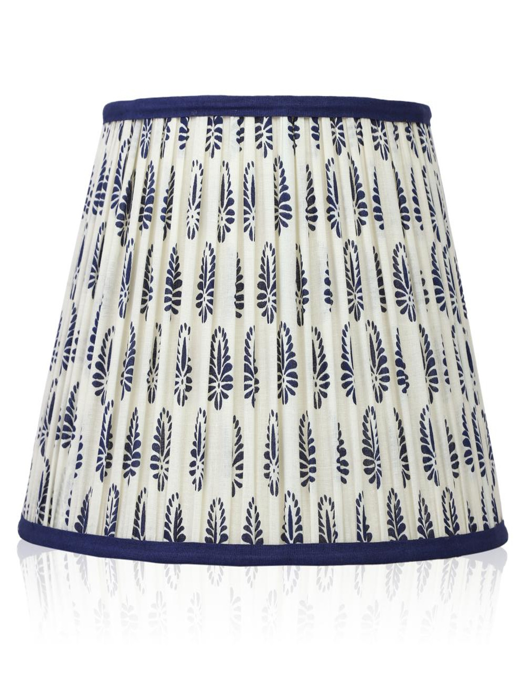 Lampenschirm India Blue Printed Cotton Traditional Frusturical Shaped Table Lamp Shade