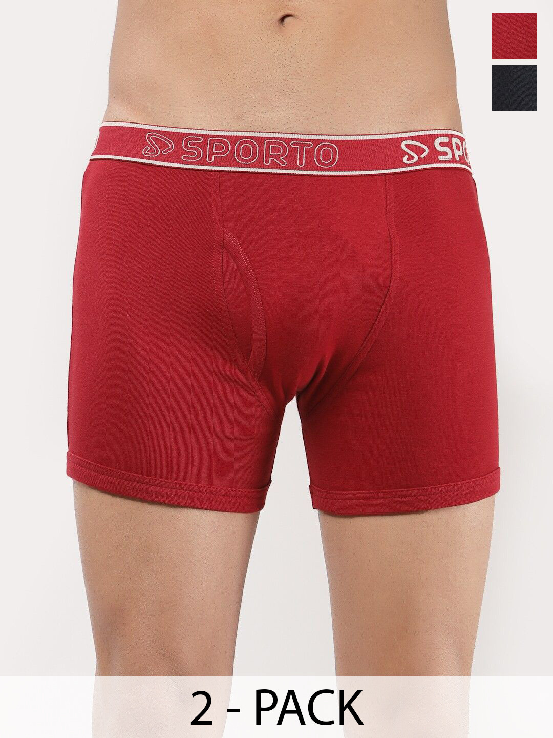 Sporto by Macho Men Pack Of 2 Short Trunk Sprto_M1030-N(1)-R(1)-S Trunk