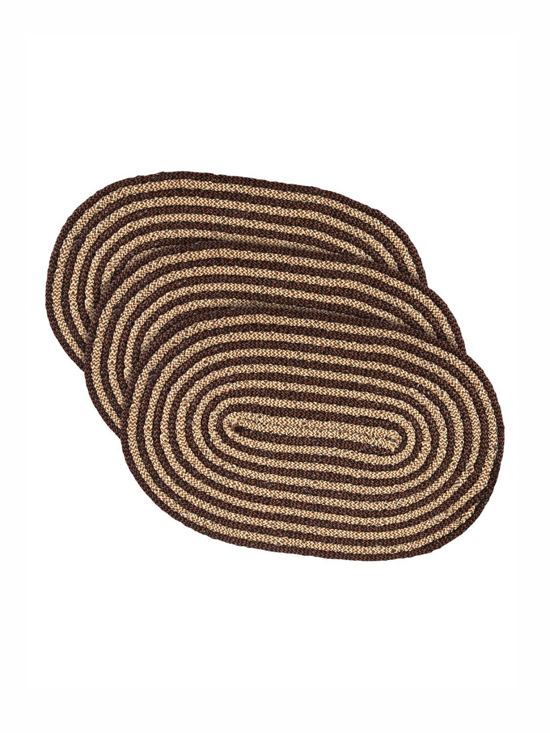 Aura Brown & Beige 3 Pieces Poly Diamond Textured Cotton Doormats