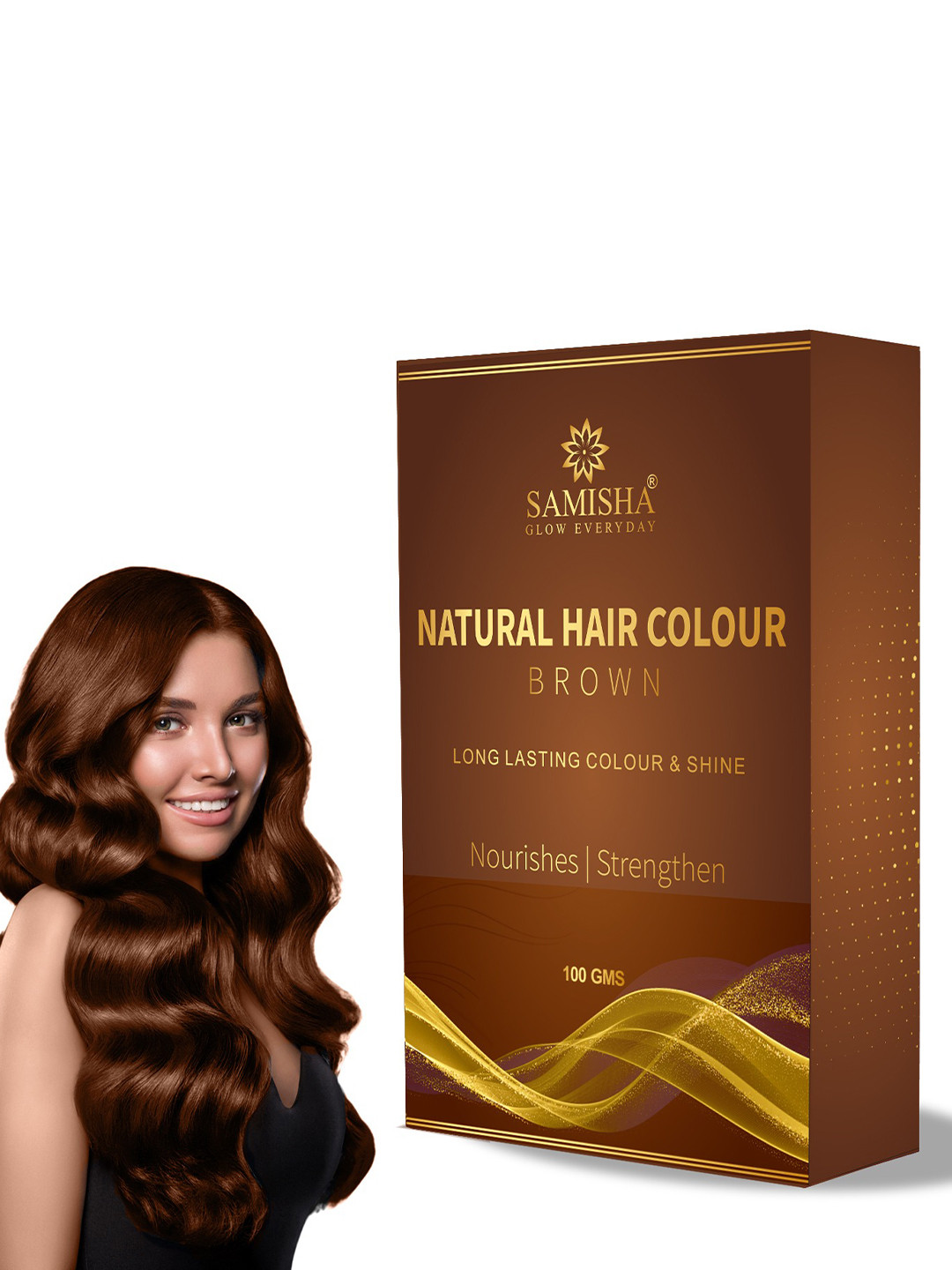 SAMISHA Natural Hair Color For Long Lasting Color & Shine 100g - Brown