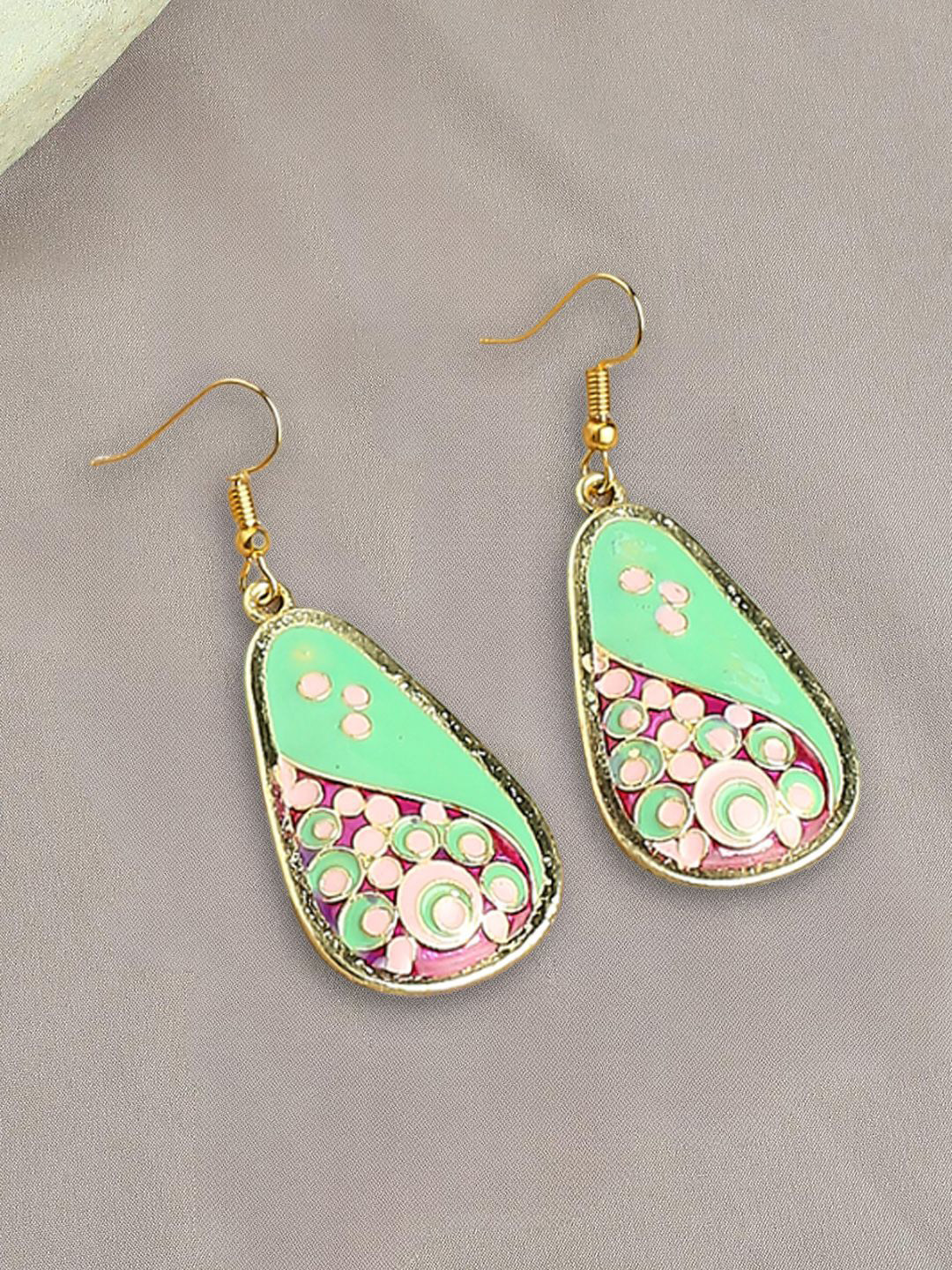 Anouk Meenakari Peacock Shaped Drop Earring