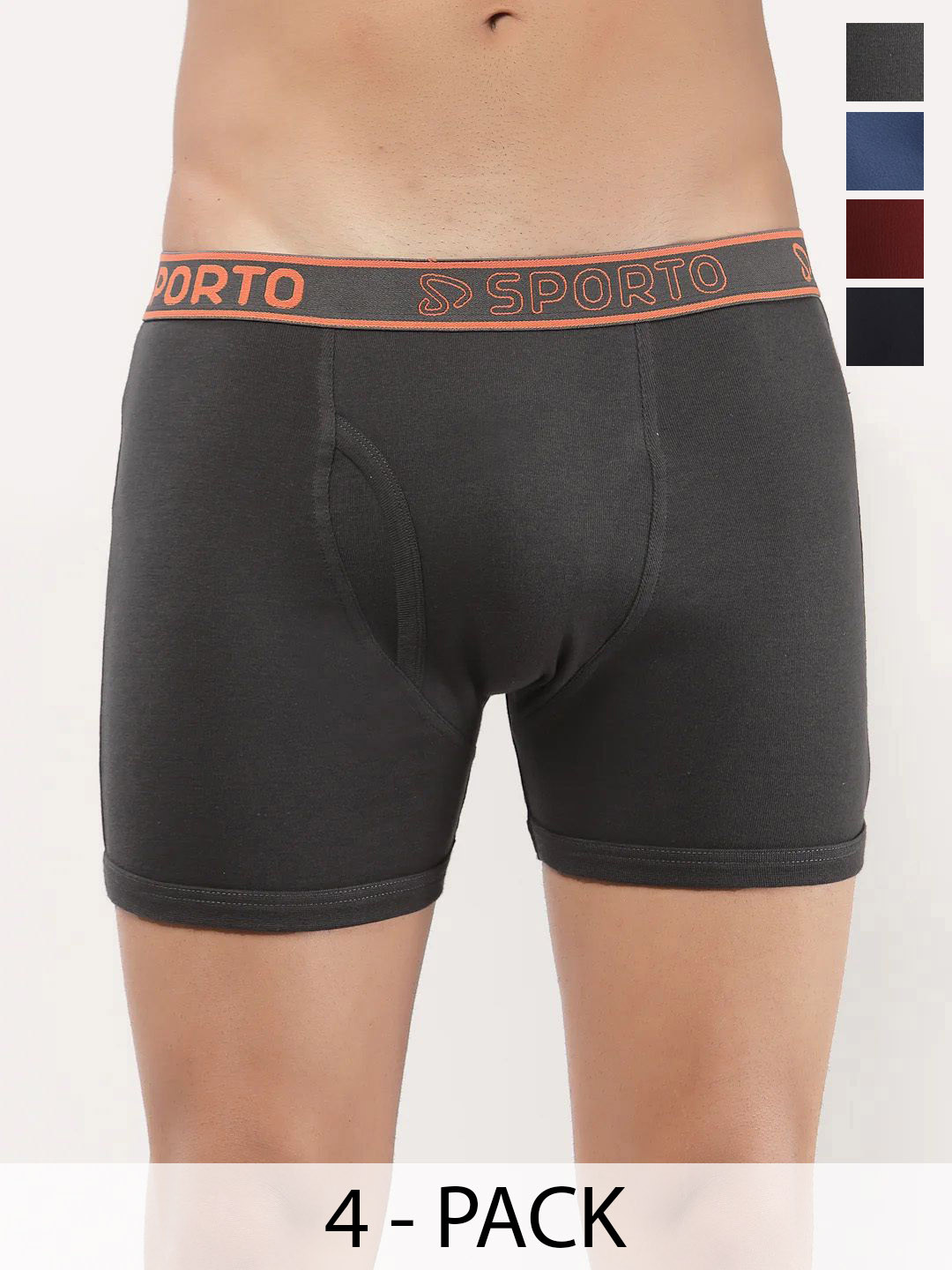 Sporto by Macho Men Pack Of 4 Short Trunk Sprto_M1030-CH1-Dnm1-M1-N1-L-Multi Trunk