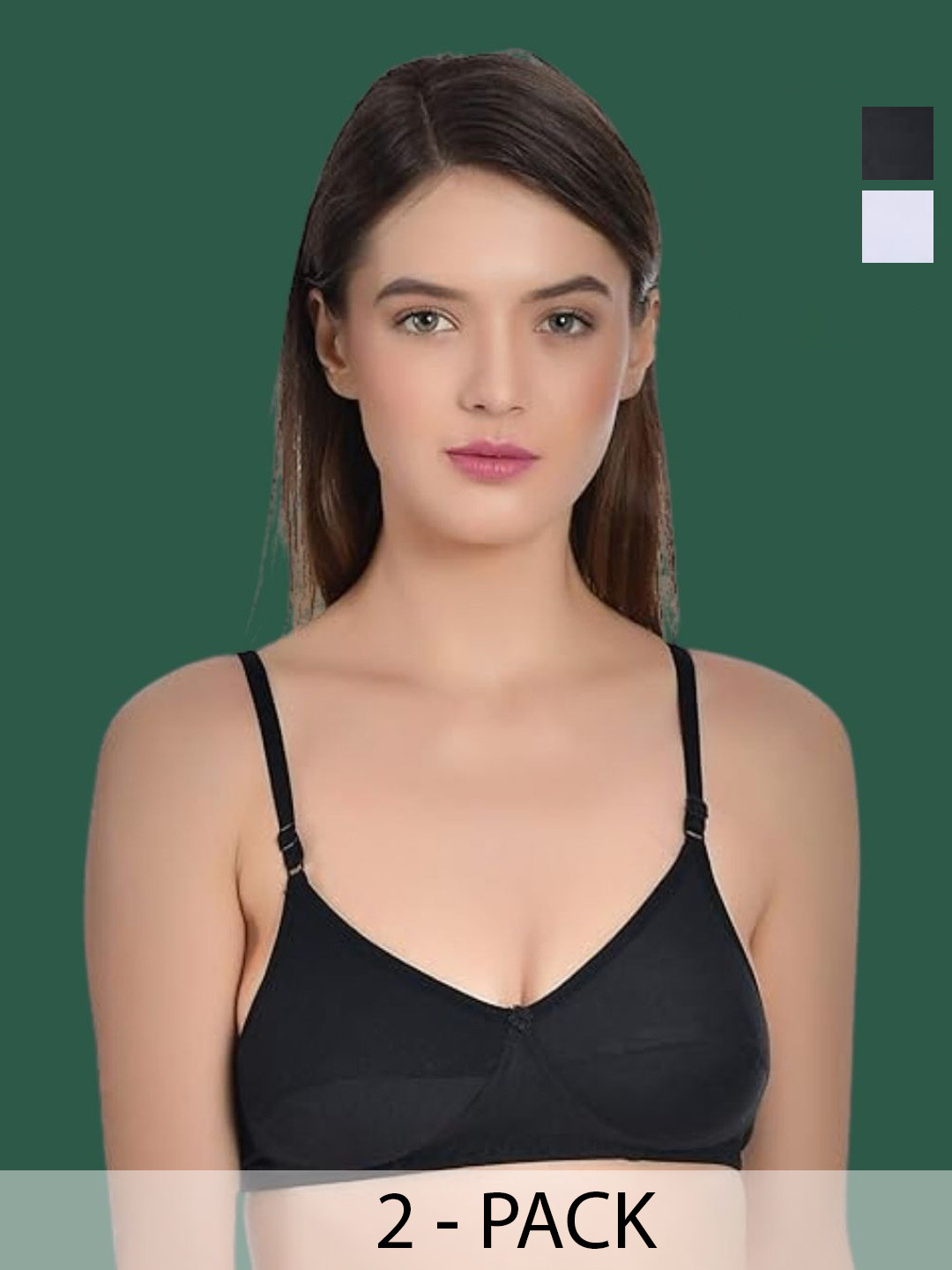 Aimly Pack Of 2 Medium Coverage Cut and Sew Non Padded Push-Up Bra