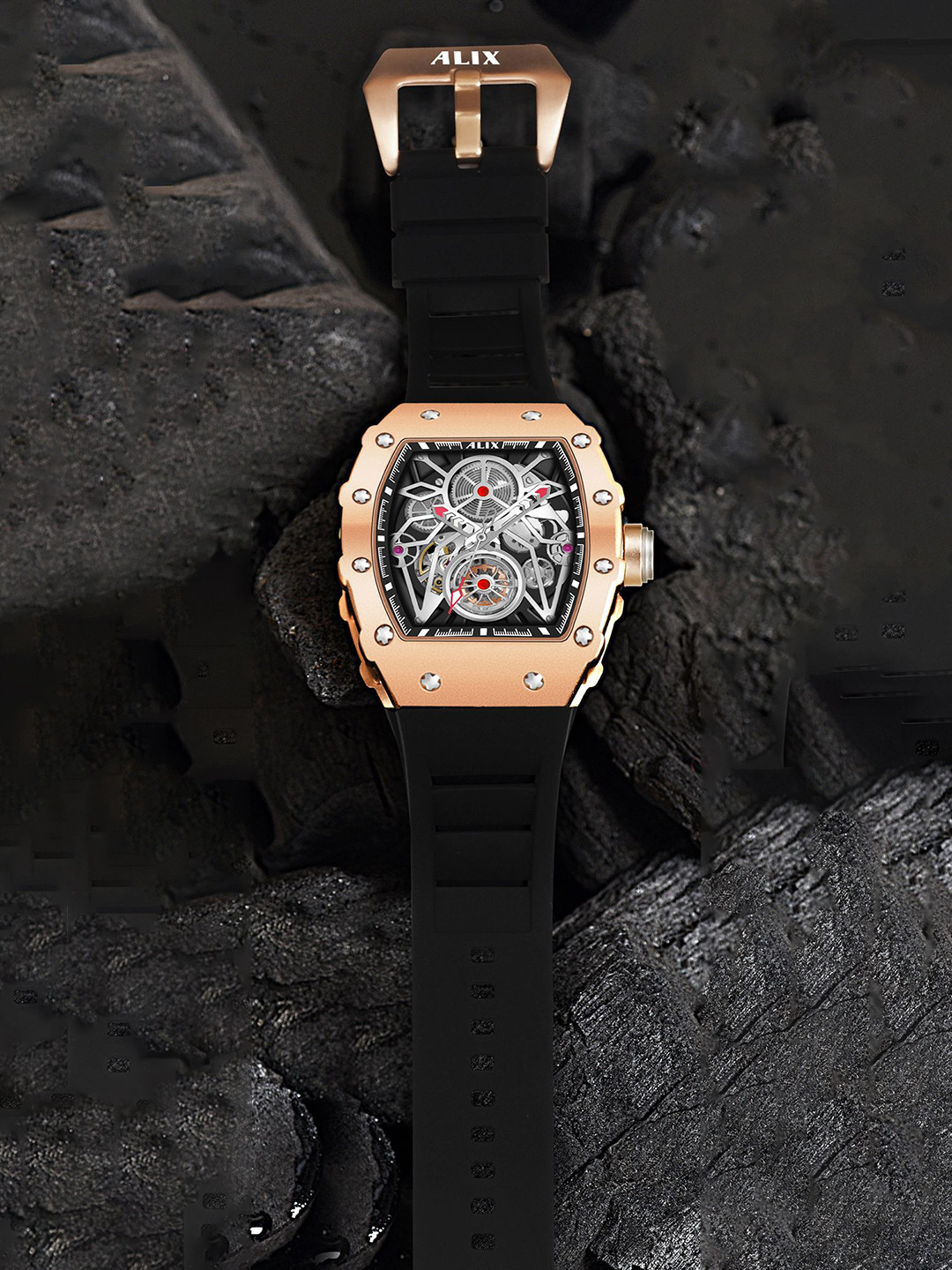 ALIX Men Dial & Straps Analogue Chronograph Watch AL2909_RGBB