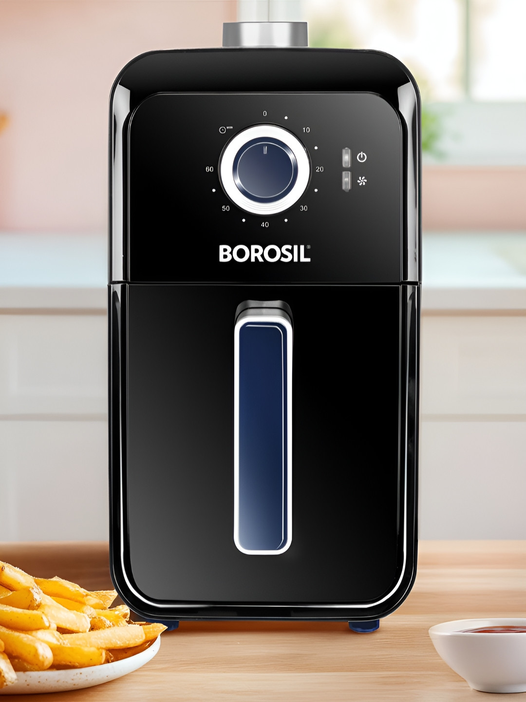 BOROSIL Black & White 1350W Air Fryer 3.6 L