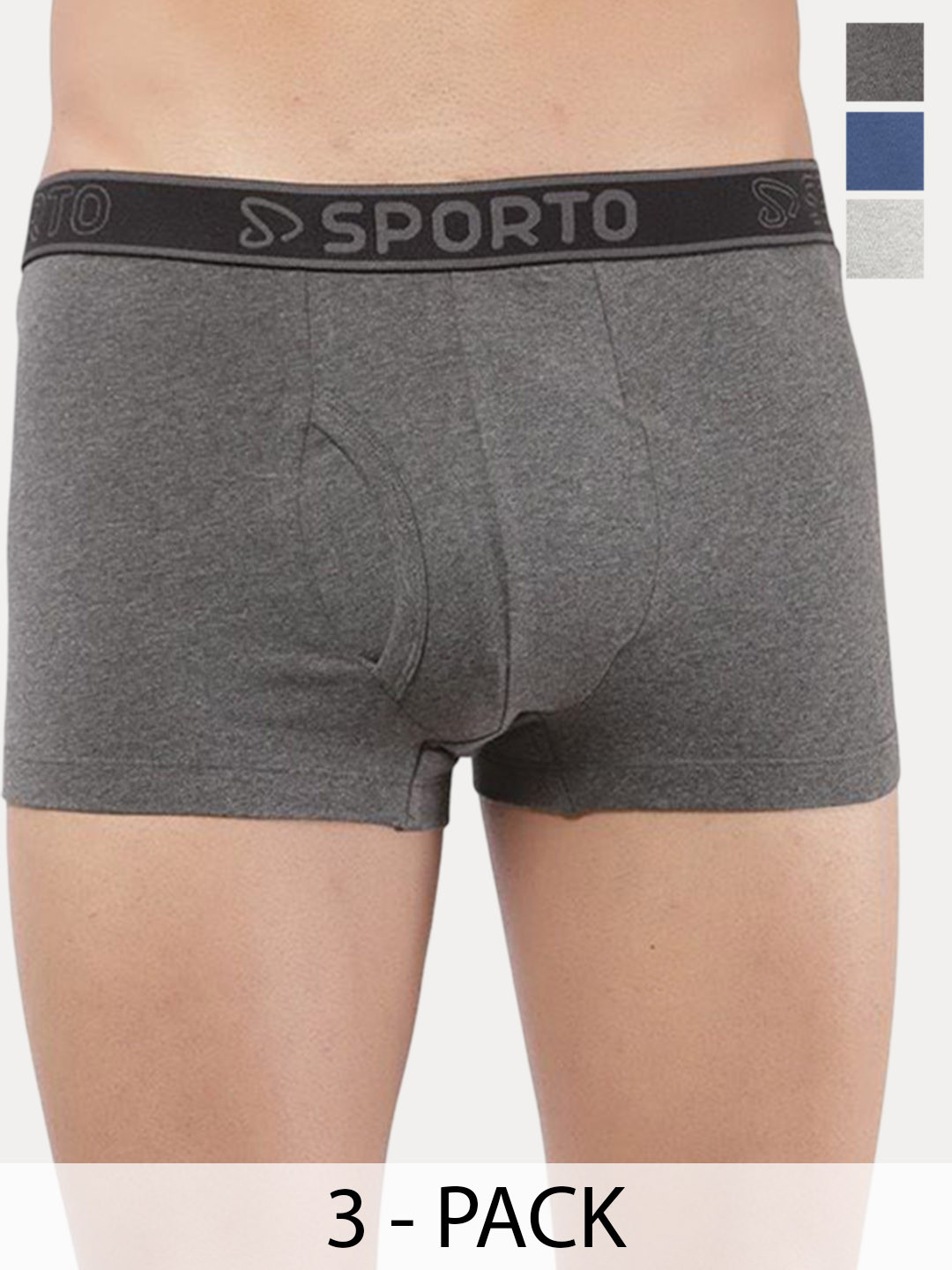 Sporto by Macho Men Pack Of 3 Short Trunk Sprto_M1022-A(1)-Dnm(1)-G(1)-L-A_Dnm_G Trunk