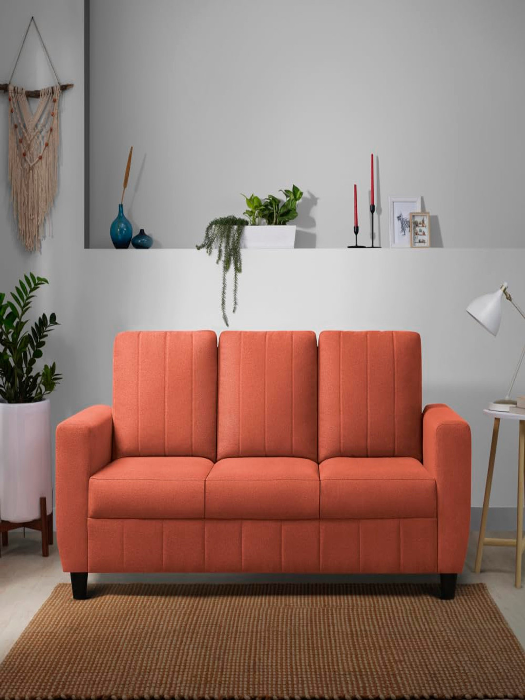 Sleepyhead Bae 3 Seater Sofa Fabric Ember Orange 3 Person Sofa