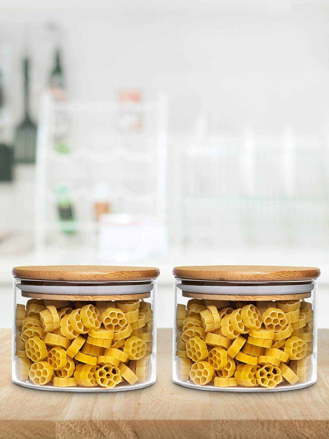 Allo Gjb230C White Glass Air Tight 2 Piece Clip-On Canister-300ml