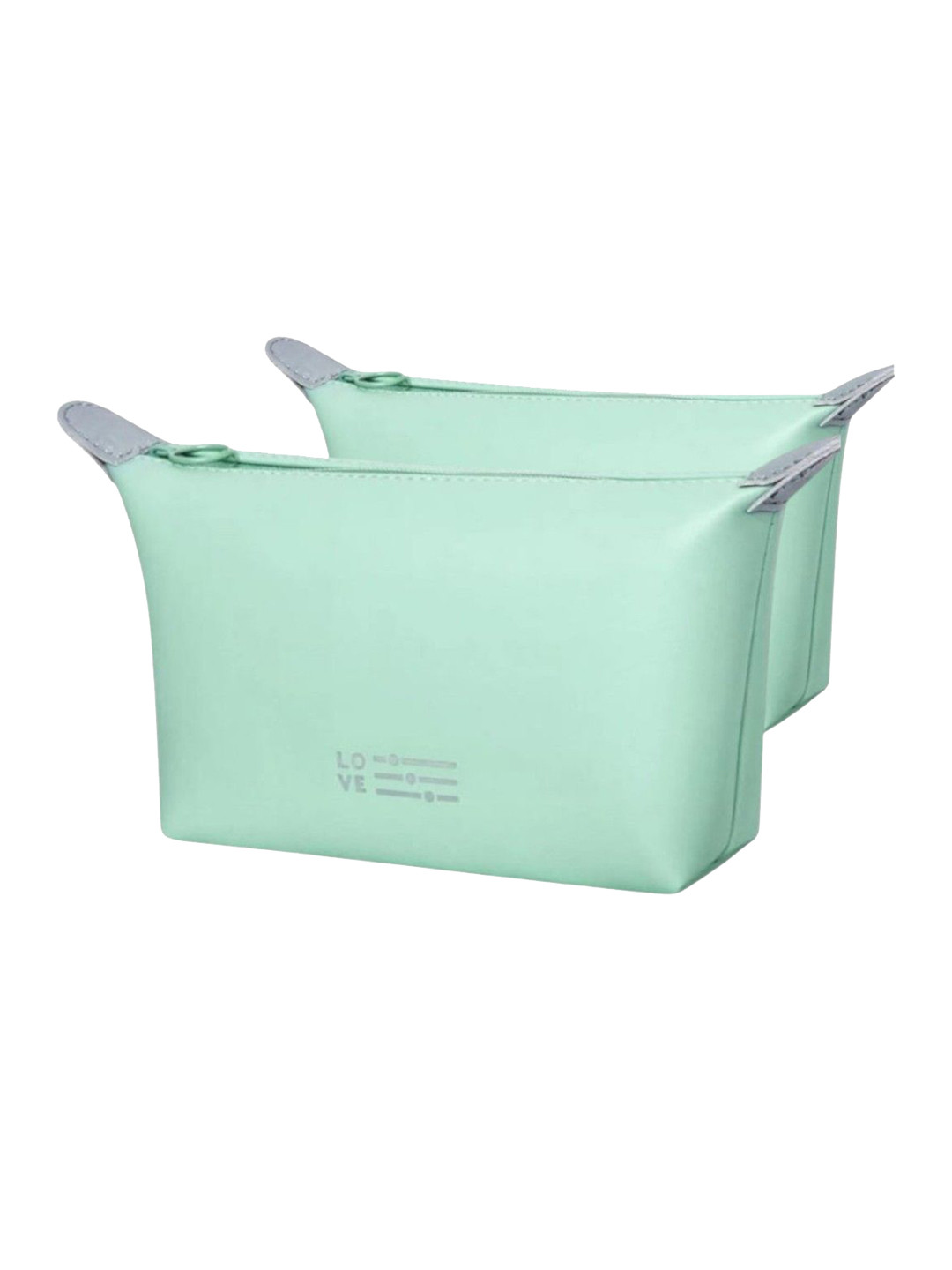 CRUSSET Set of 2 Unisex Solid Waterproof Vanity Bag Travel Accessory