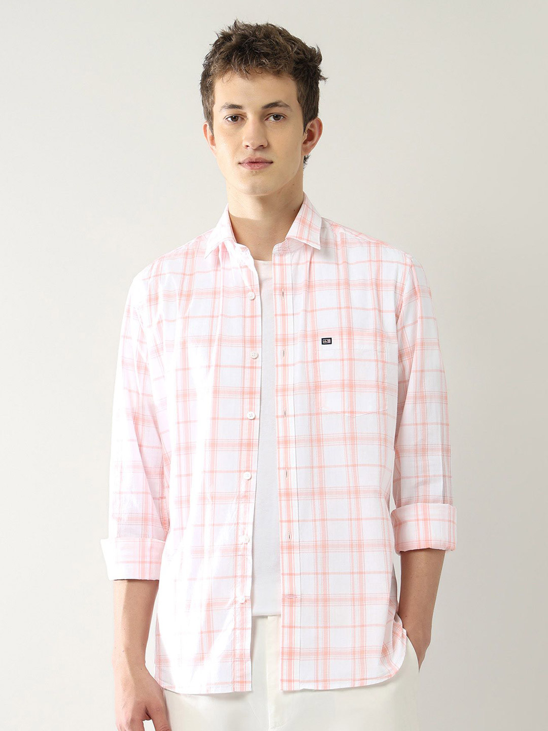 Arrow Sport Men Slim Fit Cotton Grid Tattersall Checked Shirt