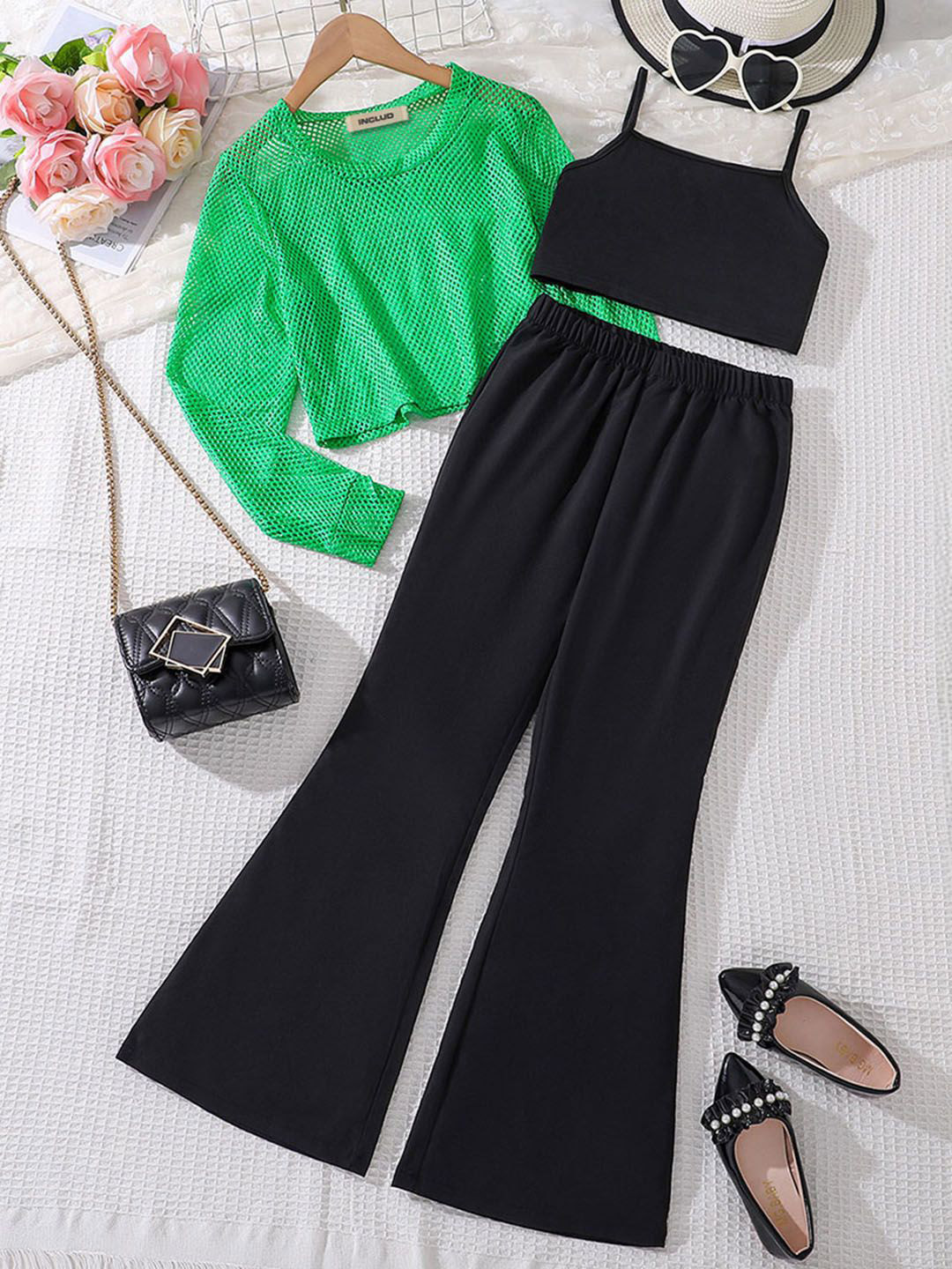 INCLUD Girls Top With Camisole And Trouser