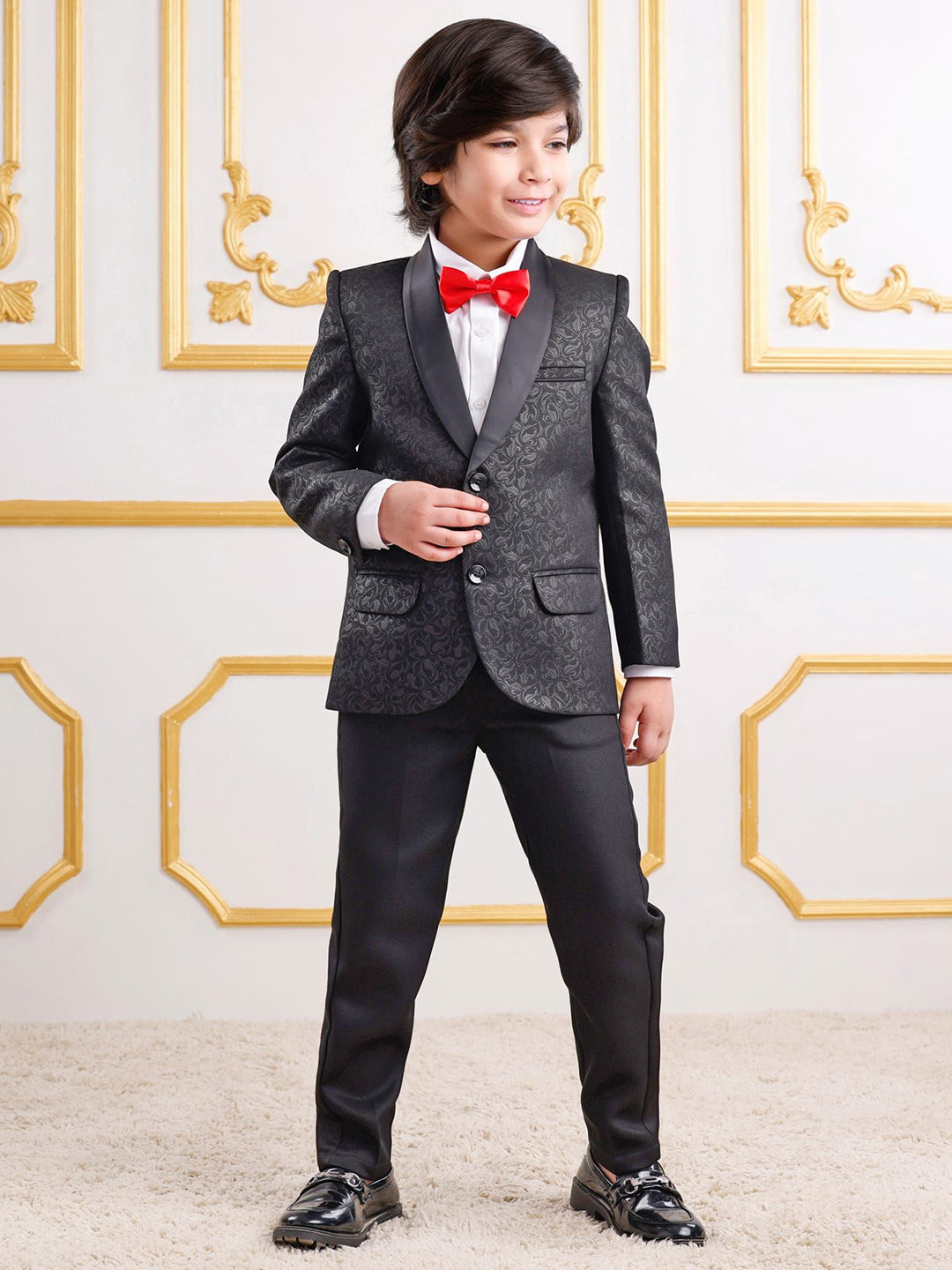 Mark & Mia Boys Self designed Single-Breasted 2 Piece Party Suit With Bow