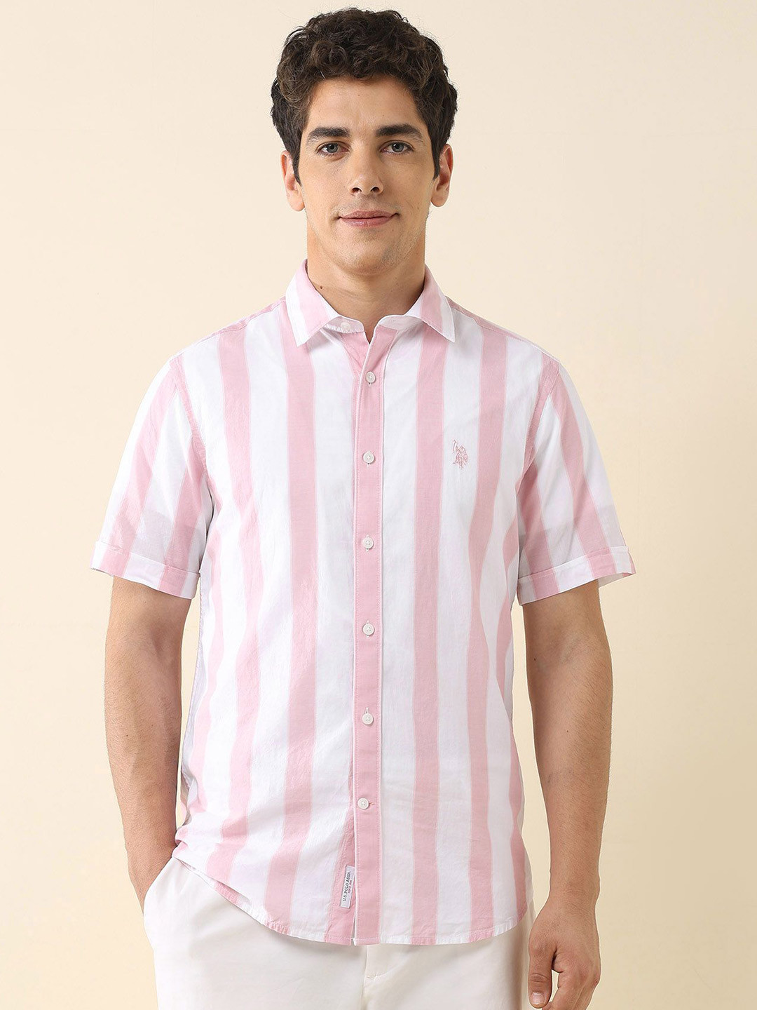 U.S. Polo Assn. Men us mainrange Classic Fit Vertical Striped Cotton Casual Shirt