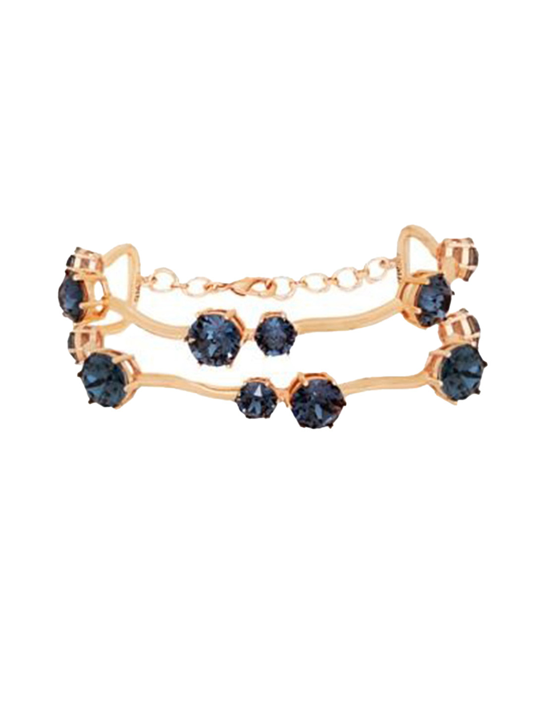 ESME Rose Gold-Plated Artificial Stones Studded Bangle-Style Bracelet