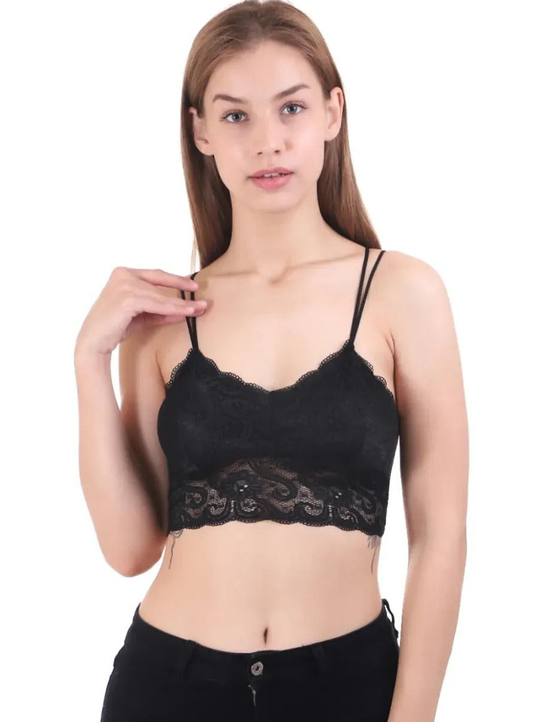 VS Beauti Women Floral Full Coverage Lightly Padded Lace Everyday Bra