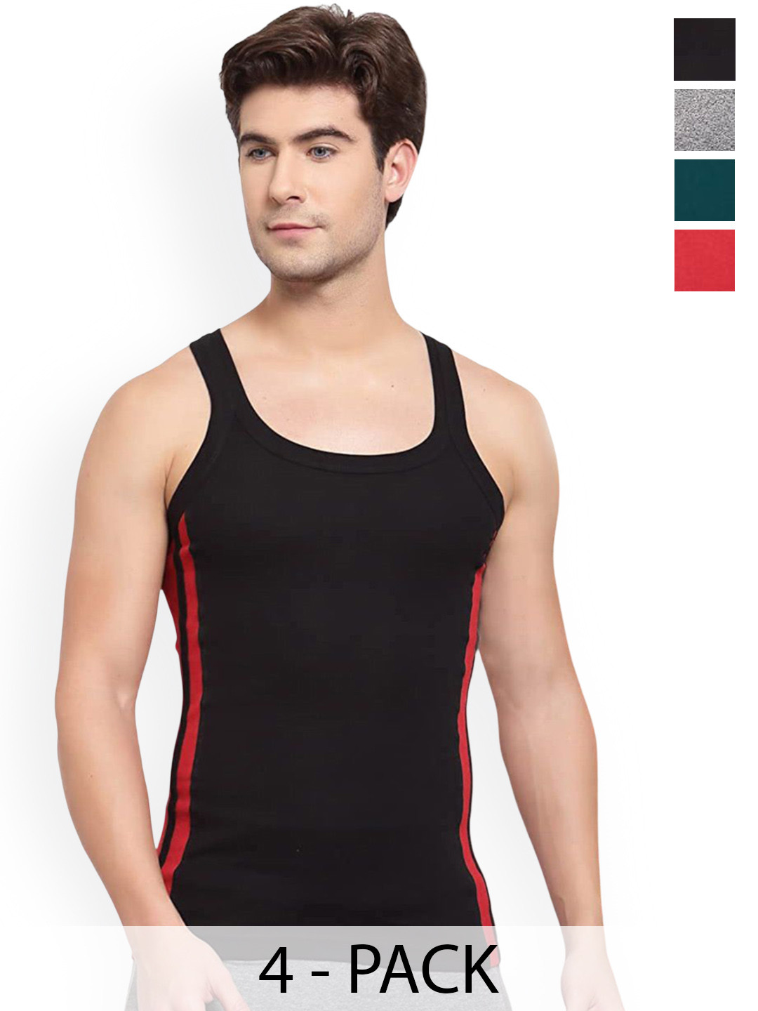 Sporto by Macho Pack Of 4 Pure Combed Cotton Gym Vests Sprto